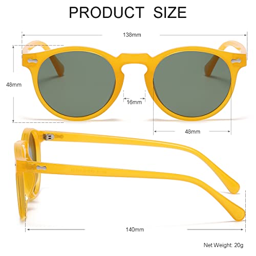 Image of Vintage Polarized Sunglasses for Men Women Round Retro Classic Fashion Eyewear UV400 Protection Sun Glasses