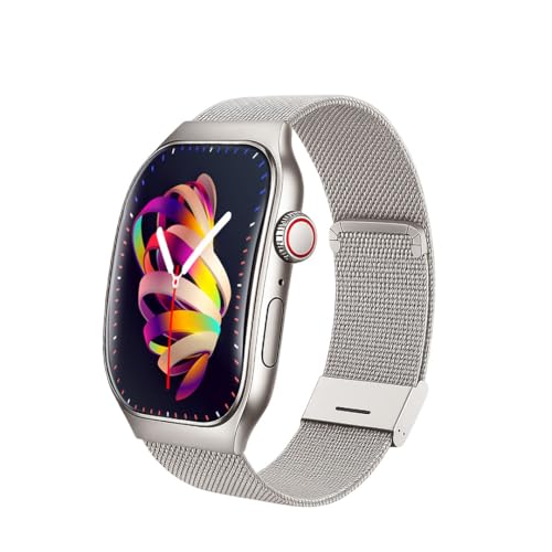 PunnkFunnk Newly Launched Fitrivo SmartWatch 2.01' Curved AMOLED Display, 100+ Watch Faces, Crown Control, 100+ Sports Modes, Bluetooth Calling, IP67, for Men & Women (Millanese Silver)
