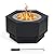 Sunjoy Fire Pit Smokeless 26 in. Hexagonal Outdoor Fire Pit, Patio Wood Burning Smokeless Firepit w/PVC Cover and Fire Poker, Ideal for Camping, Bonfire, and Backyard, Black