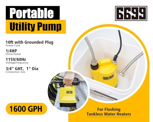 Tankless Water Heater Flushing Kit Just add Vinegar Descaler Easy to Clean Water Heaters SUB 1600 KIT02