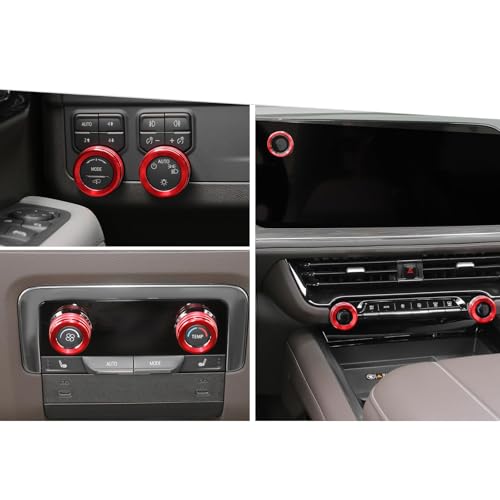 Cache-boutons de console centrale rouge Jimen pour Tahoe 2024-2025