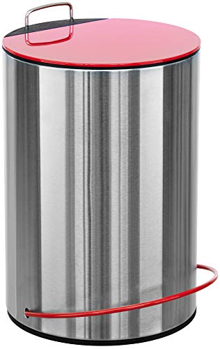 Sanwood MATHIS Bad Mülleimer mit höhenverstellbarem Griff 5L - Kosmetikeimer für Badezimmer und Küche aus Edelstahl - Badmülleimer mit Softclose Automatik Schwingdeckel