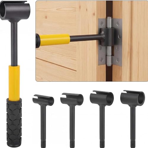 Sofevaim 4 in 1 Door Hinge Adjustment Tool, Heavy Duty Knuckle Bender for Hinges with 4 Wrench Sizes, Non-Slip Handle Door Gap Adjusting Wrench for Residential and Commercial Hinge Repair