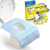 Toilet Seat Covers Disposable 100% Waterproof (20 Pack) – XL Disposable Toilet Seat Covers for Adults and Kids Potty…