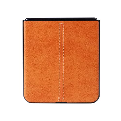 Kukoufey Case For Oppo Find N2 Flip Case Cover,Retro Pu Leather Ultra Slim Shockproof Case For Oppo Find N2 Flip 5G Cph2437 Pgt110 Case Yellow #TOP2