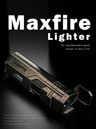 Maxfire Retro Triple Jet Flame Lighter Gas Butane Refillable, Adjustable Flame with Punch (Sold without Gas) 