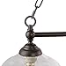 LOG BARN Dining Room Light Fixture Hanging, Farmhouse Chandelier in Rustic Black Metal with Clear Glass Shades, Adjustable Chains, Pendant for Kitchen Island
