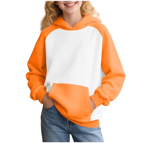 Pink Hoodie for Girls Kids Cute Color Block Trendy Sweatshirts Teen Girls Boys Clothes Y2k Tops with Pockets 2025