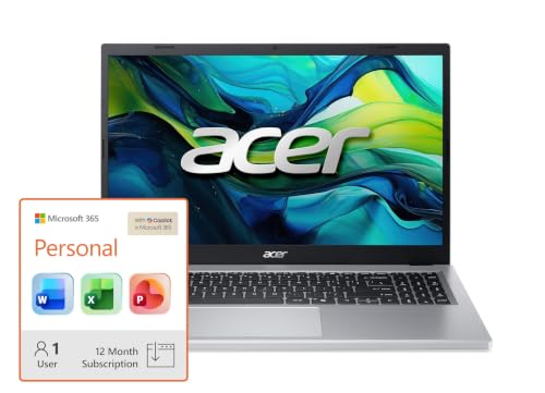 Image of Acer Aspire Go 15 AI Ready Laptop 15.6 inch FHD AMD Ryzen 3 30 8GB 128GB SSD Windows 11 + Microsoft 365 Personal 12-Month Subscription Bundle