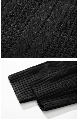 Men Crew Neck Knit Sweater Solid Long Sleeve Loose Casual Warm Pullover Jumper4