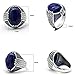 AROTOROM 925 Sterling Silver Men's Ring Lapis Lazuli/Black/Red and the Green Onyx Ring for Men Natural Agate Stone Cool Turkish Handmade for Men’s Luxury Jewelry Gift (Size 8 to 12)(Size 8)