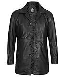 Decrum Mens Black Leather Coats Jacket for Men | [1500046] Super Black, XXL