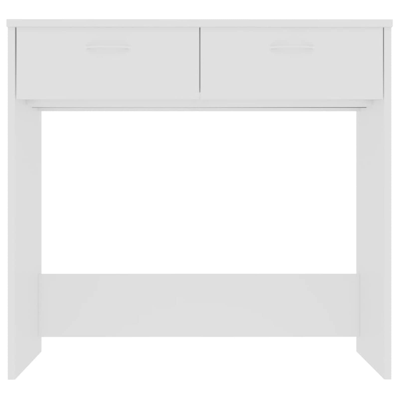Tidyard Escritorio de Aglomerado Mesa de Escritorio Moderno con 2 Cajones Blanco 80x40x75 cm