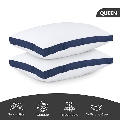 image for Utopia Bedding Bed Pillows for Sleeping Queen Size (Navy), Set of 2, C
