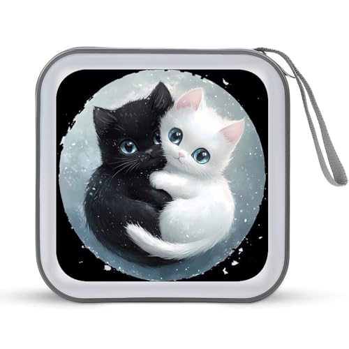 Cats Yinang CD Case Plastic DVD Case Holder Wallet Disc Storage Organizer for Car Travel