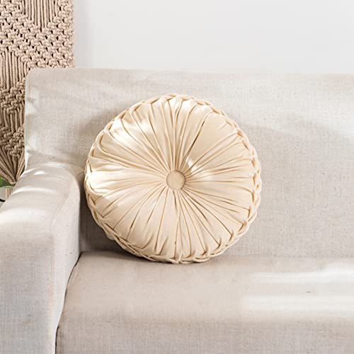 aromm Round Chair Pad Seat Cushion Memory Foam Washable for Wooden or Metal Stools Beige Diameter 38cm - Image 4