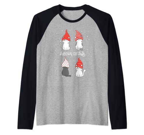 Cat Kitten Meowy Catmas Soft Night Christmas Cats Raglan Baseball Tee