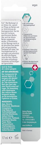 flint Med Narbengel – Narbensalbe mit integriertem Narbenroller, macht Narben geschmeidiger und glatter, für frische und alte Narben, vegan, transparent und hautpflegend, 17 ml