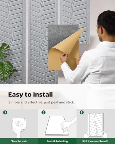 Topnaca Painéis à prova de som para paredes, painéis de parede autoadesivos à prova de som, 43 cm ×