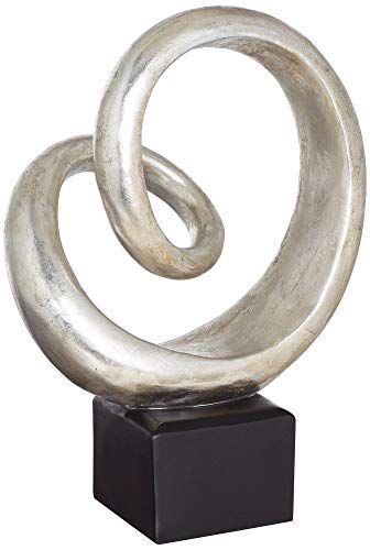 Studio 55D Slanted Spiral 16" High Silver Finish Modern Sculpture #TOP1