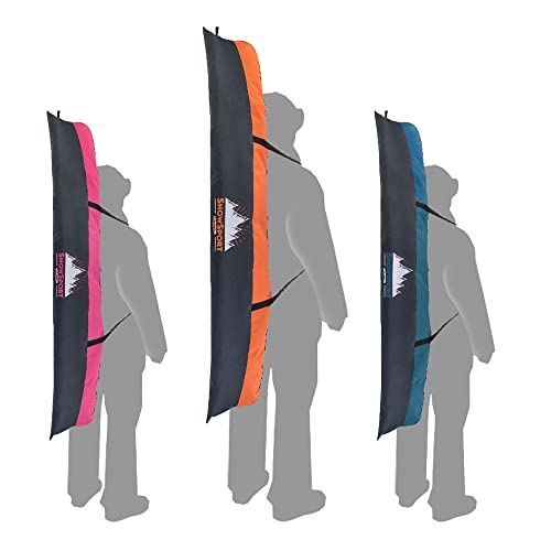 Sac de ski 6 en 1 Orange pour 1 paire de skis + bâtons 160 cm Cover