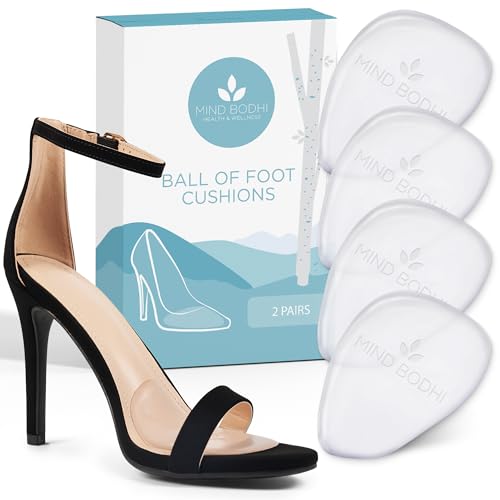 Mind Bodhi Ball of Foot Cushions for Women - 2 Pairs - Clear Gel
