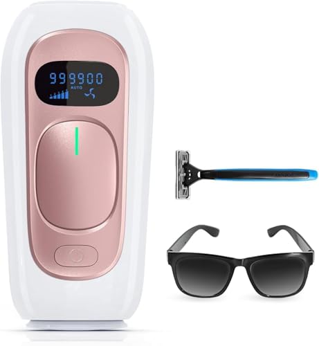 Laser Hair Removal for Women and Men Permanent IPL Hair Removal Device Upgraded Painless for Facial Legs Arms Bikini Whole Body Use(Pink)