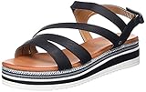 Suela cómoda Mustang 1390-803, Sandalias Planas Mujer, Negro, 39 EU