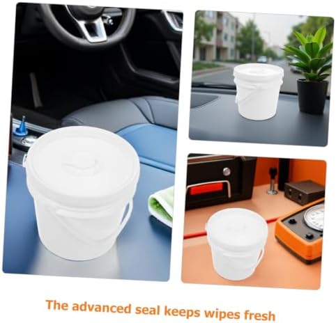 Toddmomy 2pcs Portable Plastic Wet Tissue Wipes Container with Lid 4l 5l Capacity, Single Handed Tissue Extraction, Stylish Design for Office and Backpack Use - 2