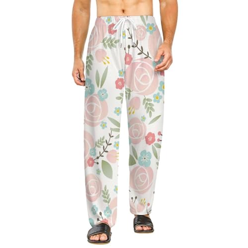 Bas de pyjama femme long Mandala Rose en taille S avec poches