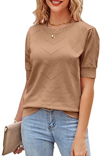 Image of Newshows Women's Sweater Short Sleeve Summer Fall Casual Business Shirts
