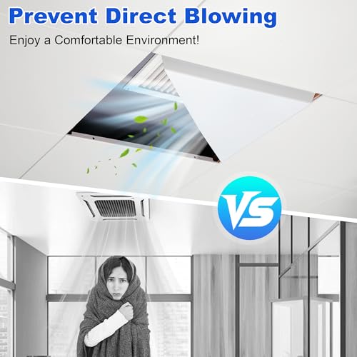 4 Pack Corner Air Diverter (Triangle), Ceiling Air Diverter for 2'x2' Ceiling Air Diffuser, Easy Snap-in Installation, White Plastic, Ideal for Homes & Offices by Fancat - Used condition - Image 3