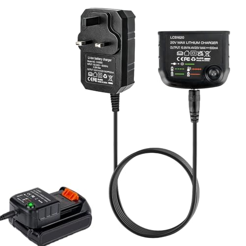 LCS1620 Lithium-ion Battery Charger for Black and Decker 14.4V 18V 20V li-ion Battery LBXR20 LBXR20-OPE LB20 LBX20 LB2X4020 LBX4020 LB2X3020-OPE LBXR2020-OPE,LCS1620 Charger