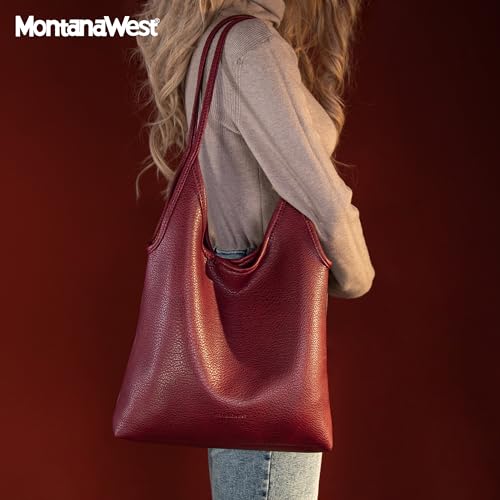 Image of Montana West Slouchy Hobo Bags for Women Soft Designer Shoulder Purses Ladies Top Handle Handbag