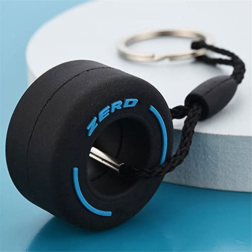 ASkinds 4Pcs Racing Tire Keychain, Wheel Tyre Auto Keychain Decoration Charms Best Gifts for Unisex Multicolor