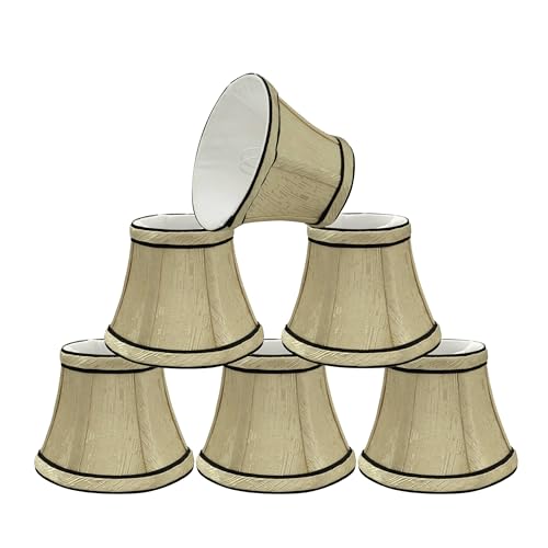 Aspen Creative 30003-6A, Bell Clip-On Chandelier Lamp Shade, Ivory, 3" Top x 5" Bottom x 4" Slant Height, Set of 6 by Aspen Creative - Used condition - US$46.67
