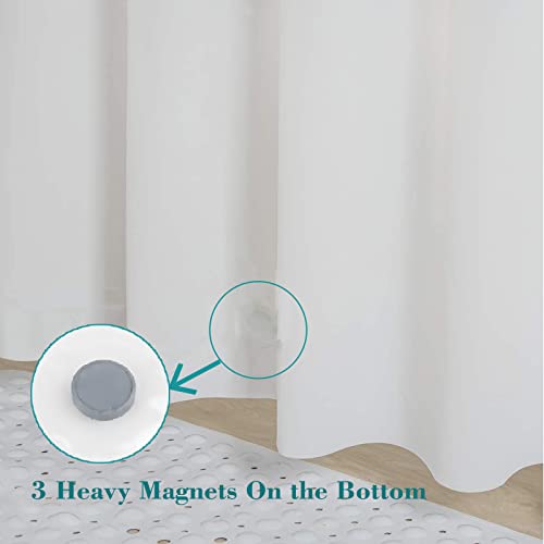 Lqfhome Frosted Shower Curtain Liner 72 X 72, Peva Waterproof Non-Toxic Odor Free Light Weight Shower Curtain, With 12 Grommets Holes 3 Heavy Duty Magnetic Weights, Gift 12 Hooks, 72Inch X 72Inch #TOP2