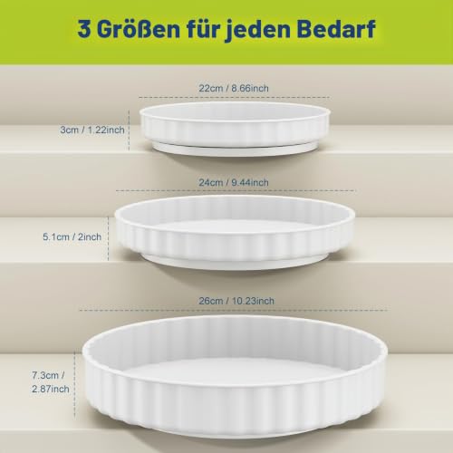 Priksia 3 Stück Drehteller Organizer, Küchen Kühlschrank Organizer, 360° Lazy Susan Drehbares Gewürzregal… – Ansicht 6