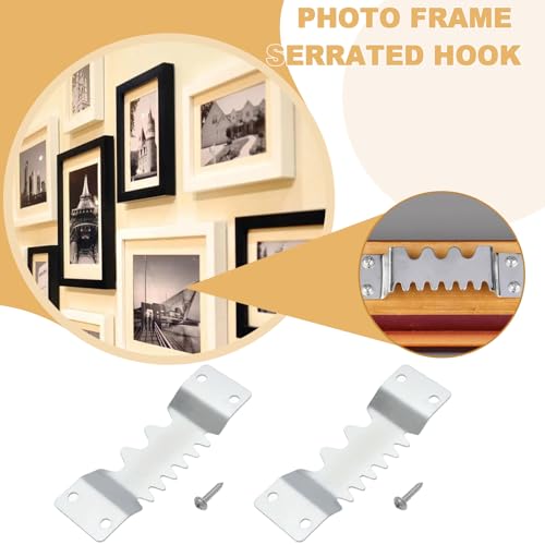 Image of 10Pcs Heavy Duty Sawtooth Picture Hangers 104x30.8mm Sawtooth Hangers with Screws for Paintings Photos Frame Artwork