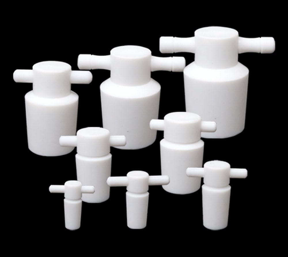 PTFE Stopper with Handle, 5PCS/Set Teflon Tube Plug, Triangle Flask Stopper for Lab & Research (40#, 36~40mm)