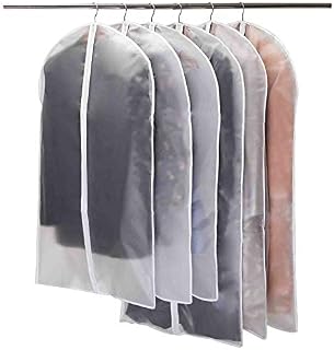 Garment Covers, Dustproof Clothes Covers Niviy Moth Proof Coat Bag with Zip, PEVA Translucent Dress Cover Waterproof Anti-mite Breathable Suit Protector, 3pcs 60*100cm, 3pcs 60*120cm (white)