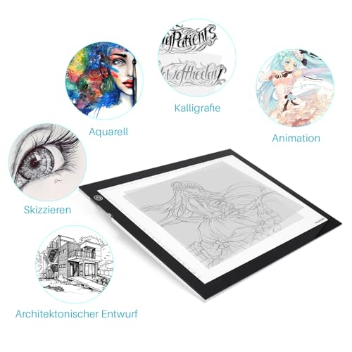 Leuchttisch A3 von Huion – 48 x 36 cm LED Lightpad für Zeichnen