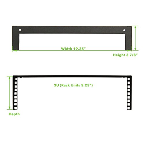 NavePoint 3U 19 Inch Vertical Wall Mount Rack Wall Mountable Server Rack w/Hardware Black - Thumbnail 2
