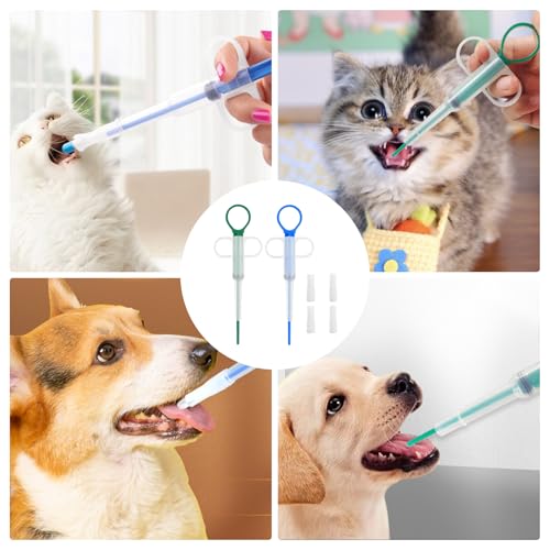 2 Stück Tabletteneingeber Katze Dogs Pet Feeder Tablettengeber für Katzen Pill Assist Katze Tablettengeber Katze,Tabletteneingeber für Katzen,Haustier Pet Pillenwerfer Wiederverwendbare Pusher Tablet