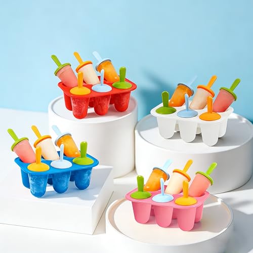 Ice Lolly Moulds Mini Silicone Popsicle Mold,BPA Free Reusable Ice Pop Maker –6 Cavity Ice Pop Mould for Portion Control & Tiny Hands (Blue) - Image 5