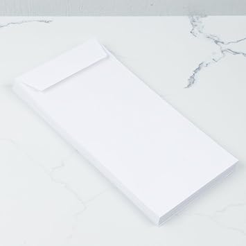LUXPaper Open End Envelopes | Peel & Press | 6 x 11 1/2 | White | 70lb. Text | 50 Qty