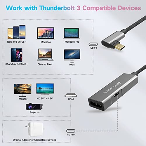 USB C HDMI Adapter for Nintendo Switch, Type-C HDMI Switch TV Converter, 4K@60Hz USB-C (3.1) to HDMI Adapter Supports PD Charge, for NS, Samsung Dex, MacBook Pro Air
