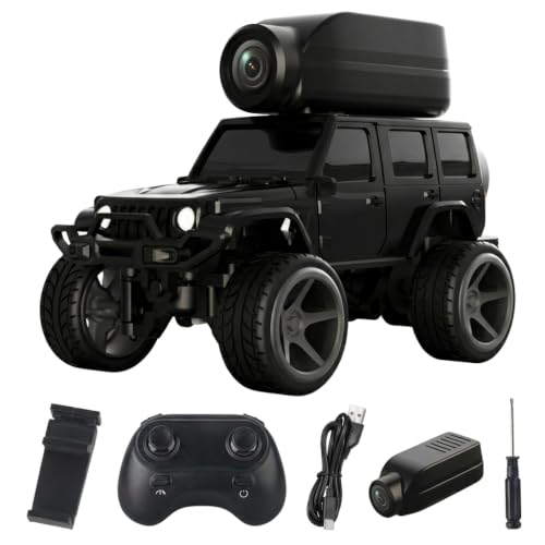 atommotive 1:64 Mini FPV RC Car, Alloy Crafted Remote Control Truck with HD Camera & Real-Time Video Transmission, Dual Mode Control(App & Remote), Decorative LED Lights, Toy Gift for Adults & Kids