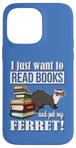 Funny Kids Girls Boys Cute Read Books & Pet Ferret Lover �X�}�z�P�[�X iPhone 14 Pro Max �p