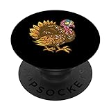 Lachender Truthahn im Comic Style für Herren Damen Kinder PopSockets mit austauschbarem PopGrip